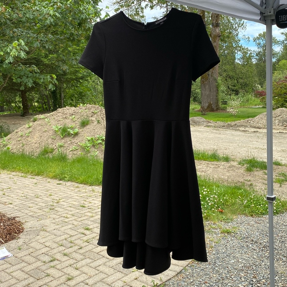 Express Black Dress Short Sleeves, A-frame, size Small